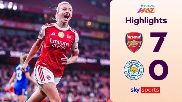 Arsenal écrase Leicester 7-0 et relance la course au titre en Women's Super League